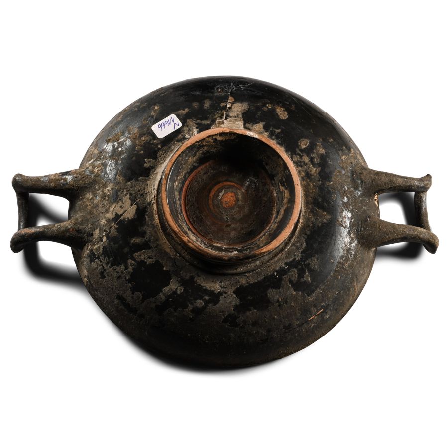 Greek Terracotta Black-Glazed Stemless Cup