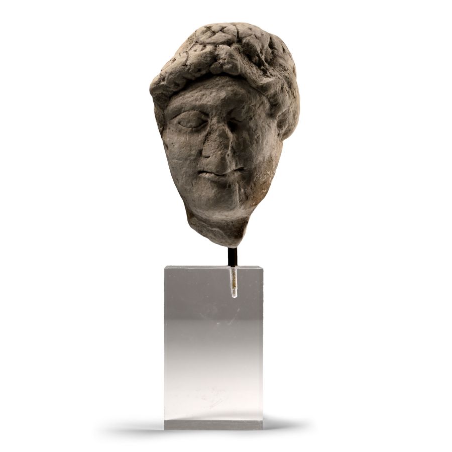 Cypriot Head of a Youth with a Floral Crown