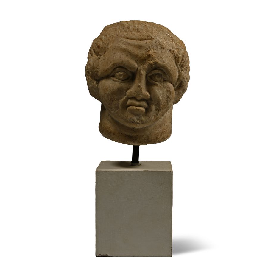 Roman Marble Portrait Head of a Putto