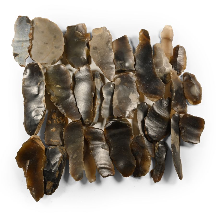 Stone Age British Worked Flint Knife Blade Group
