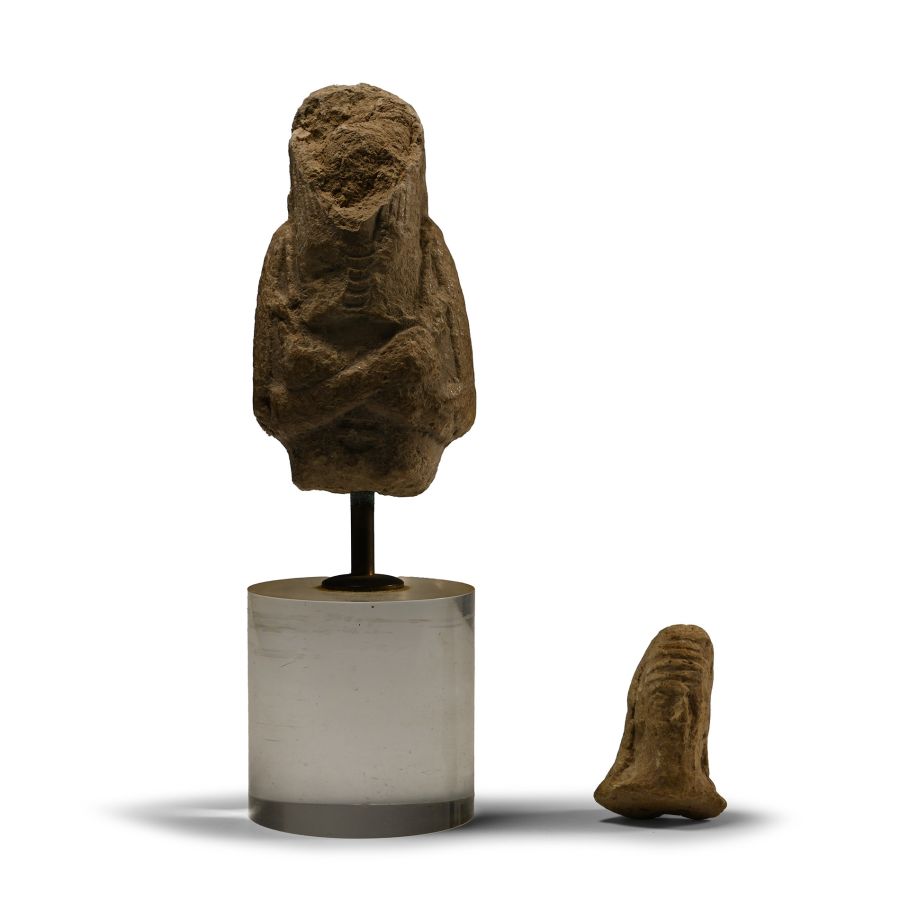 Babylonian Head and Egyptian Shabti Group