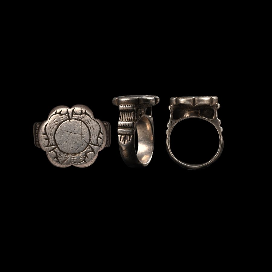 Large Medieval Decorated Silver Ring