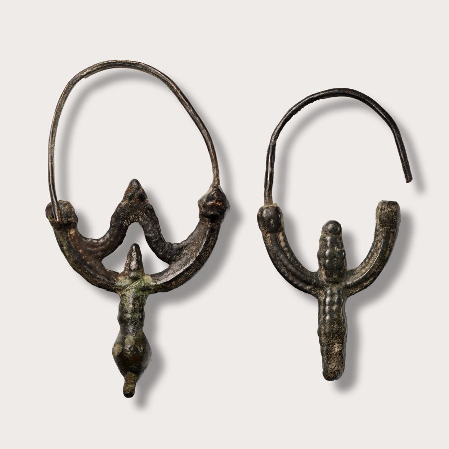 Viking Age Bronze Earring Pair