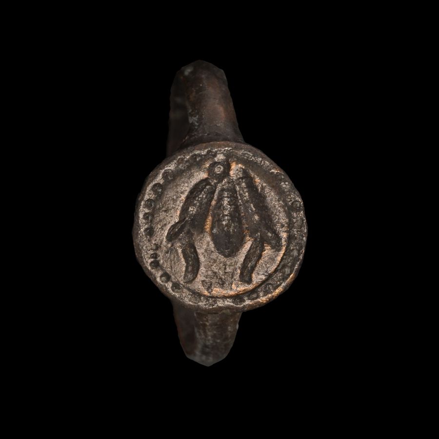 Roman Bronze Ring with Insect