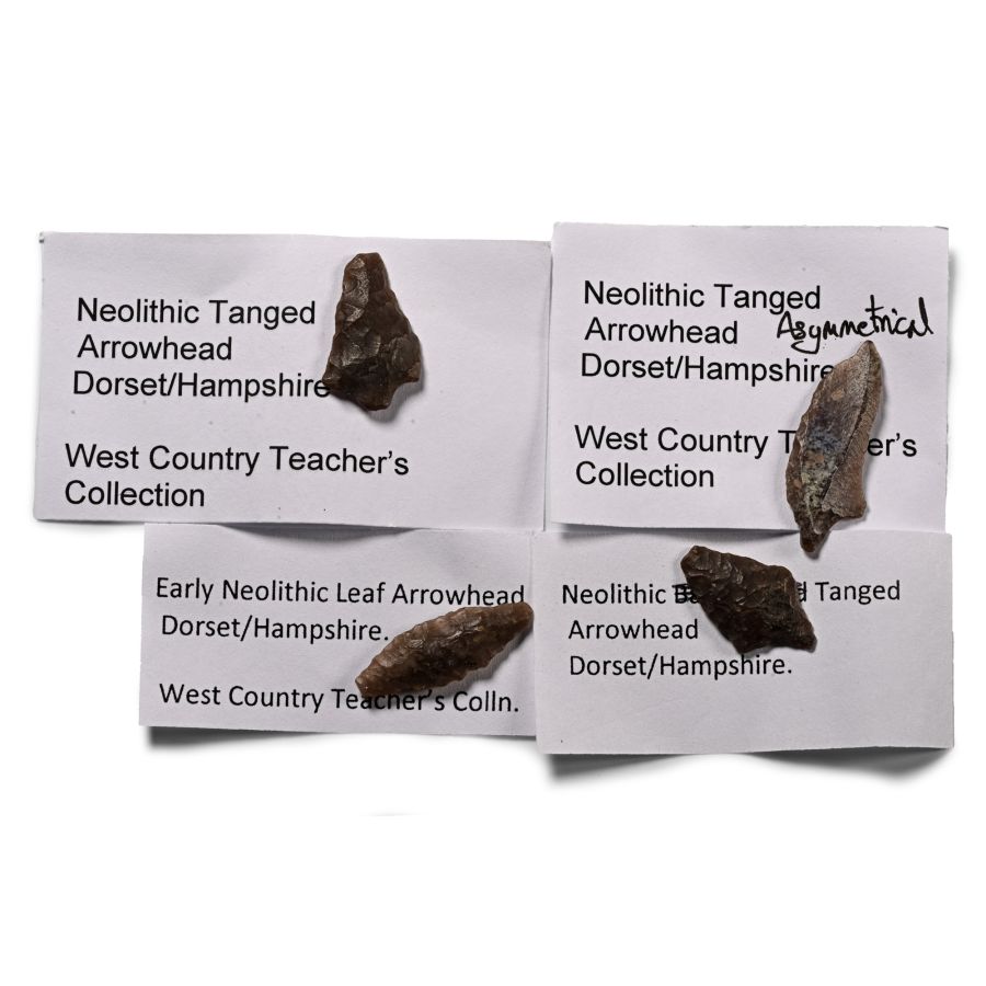 Stone Age English Flint Arrowhead Collection