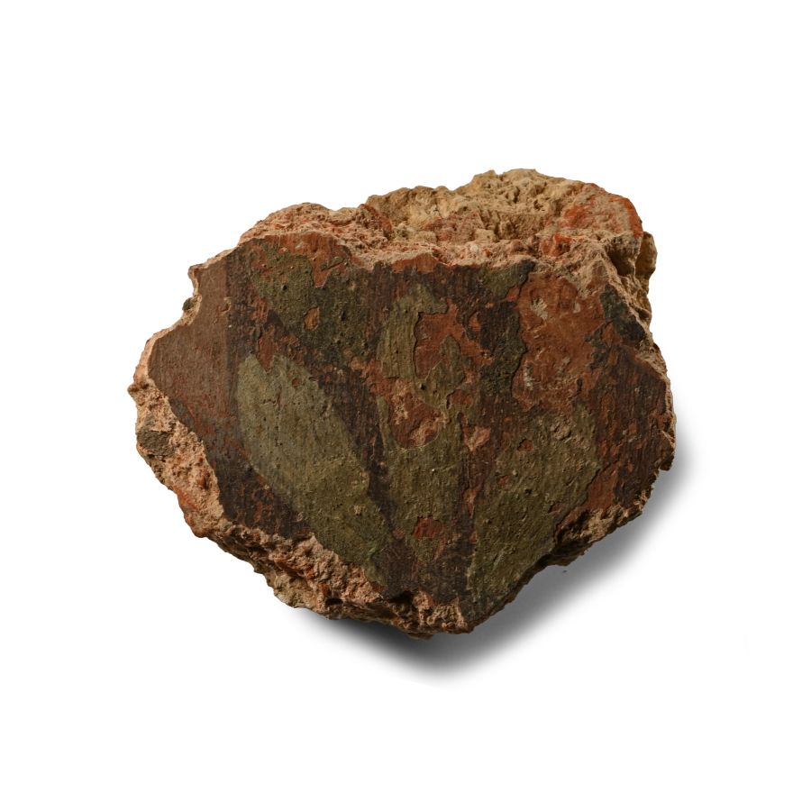 Romano-British Fresco Wall Plaster with Turquoise Petalled Flower