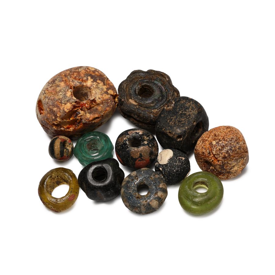 Anglo-Saxon Glass and Amber Bead Collection