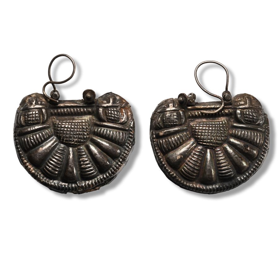 Post Sasanian Silver Earring Pair