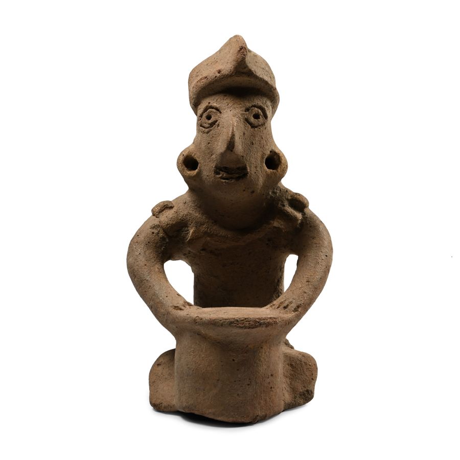 Pre-Columbian Terracotta Colima Drum Player