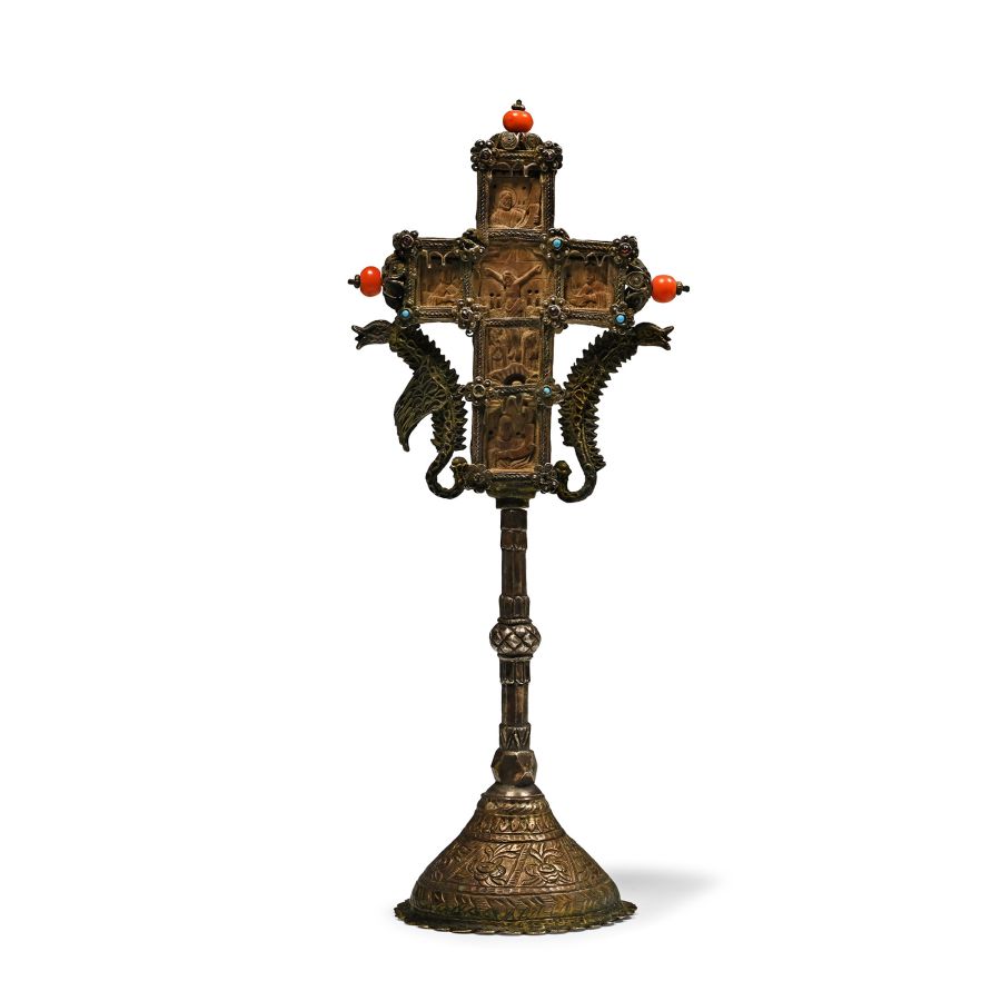Mount Athos Wooden Cross with Silver-Gilt Mounts