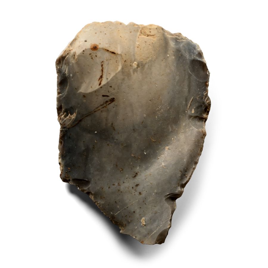 Very Large Stone Age Knapped Blue-Grey Flint Scraper