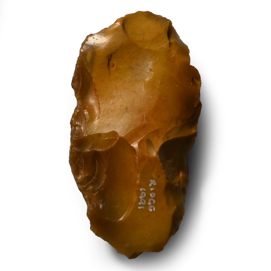 Stone Age British Yellow-Orange Flint Hand Axe