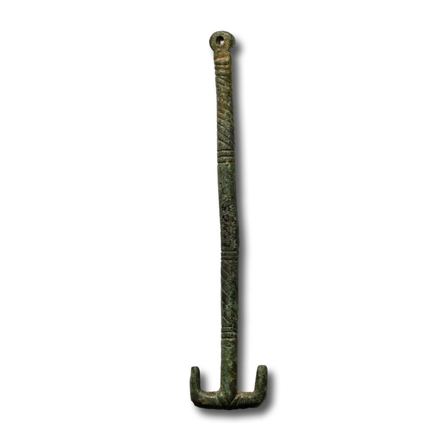 Anglo-Saxon Bronze Miniature Girdle Hanger Pendant
