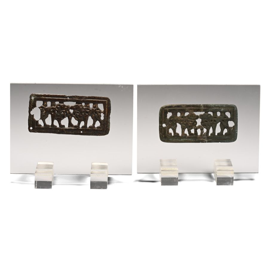 Ordos Bronze Belt Buckle Pair with Camels