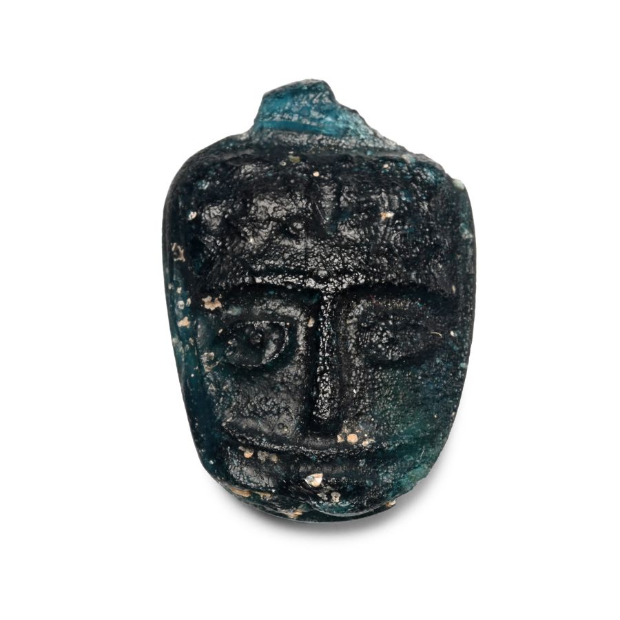 Roman Blue Glass Face Pendant