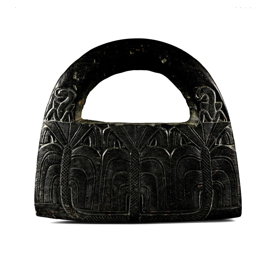 Bactrian Black Steatite 'Hand Bag' Ceremonial Weight