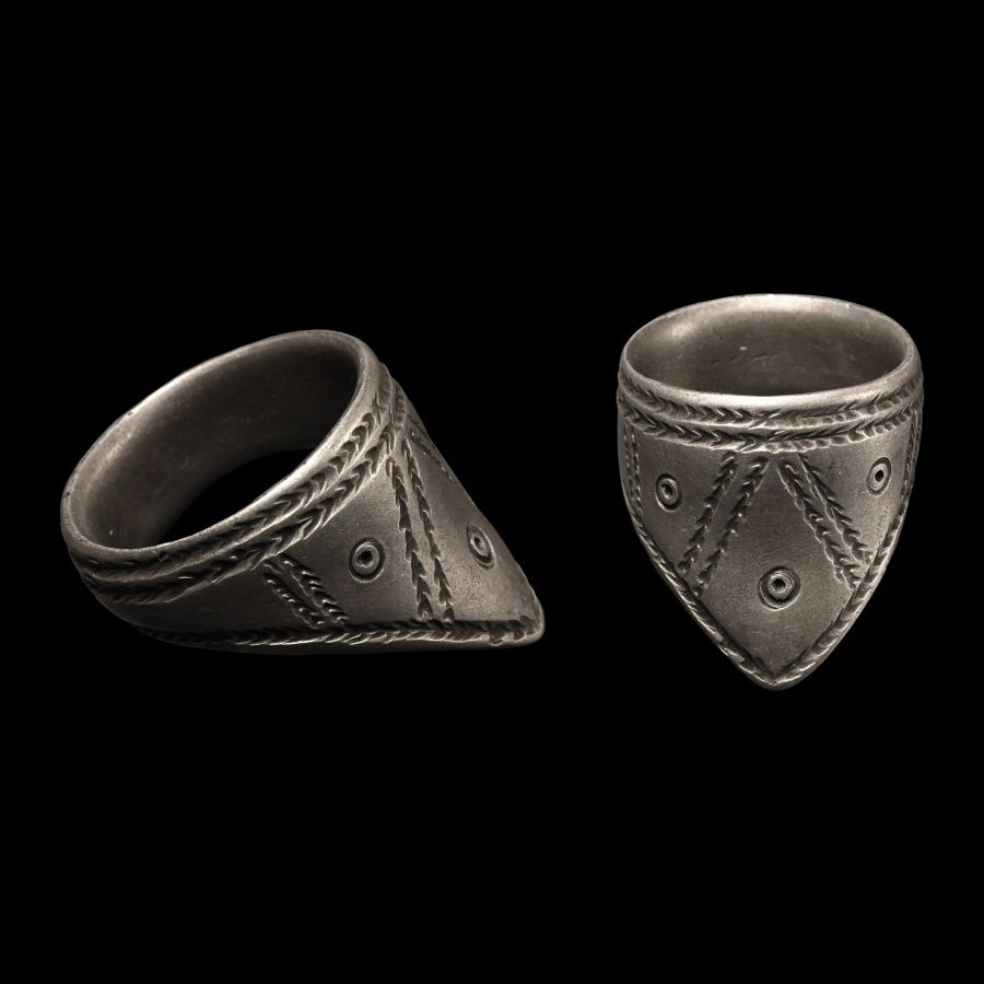 Large Medieval Silver Archer's Thumb Ring