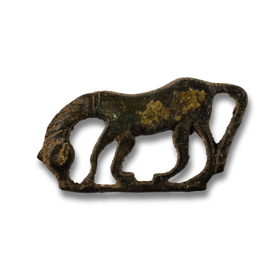 Roman Bronze Horse Plate Brooch
