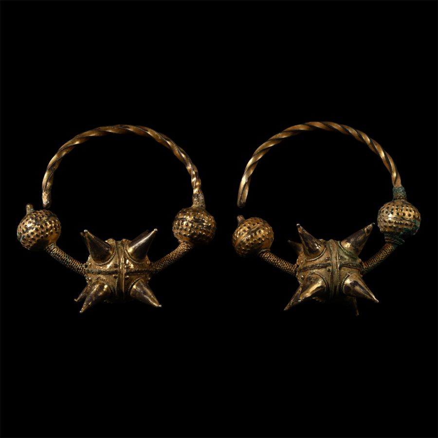 Byzantine Silver-Gilt Temple Ring Pair