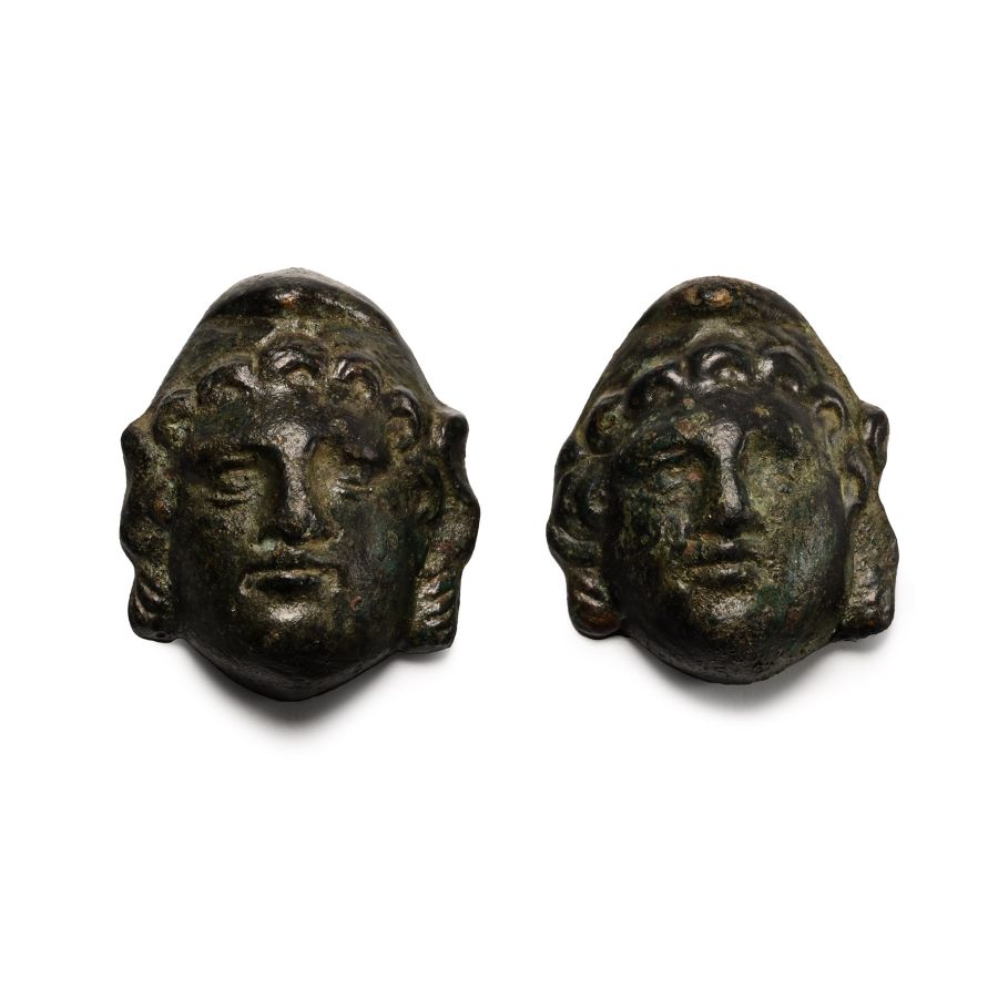 Roman Bronze Attis Mount Pair