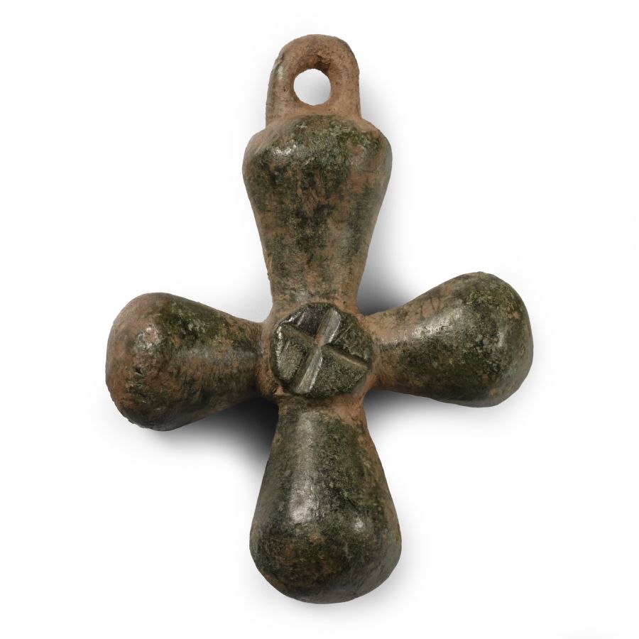 Byzantine Bronze Cross Pendant