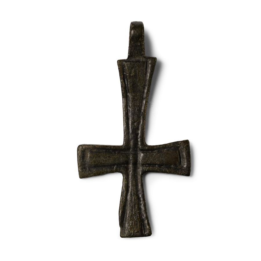 Byzantine Bronze Cross Pendant
