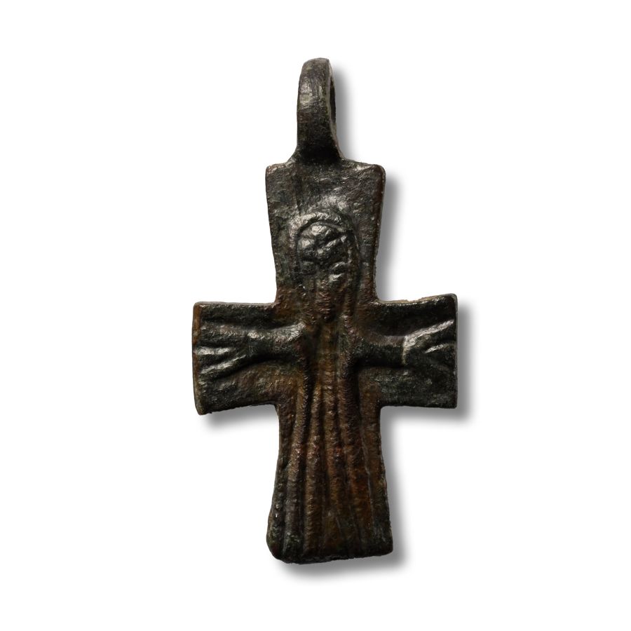 Byzantine Bronze Cross Pendant