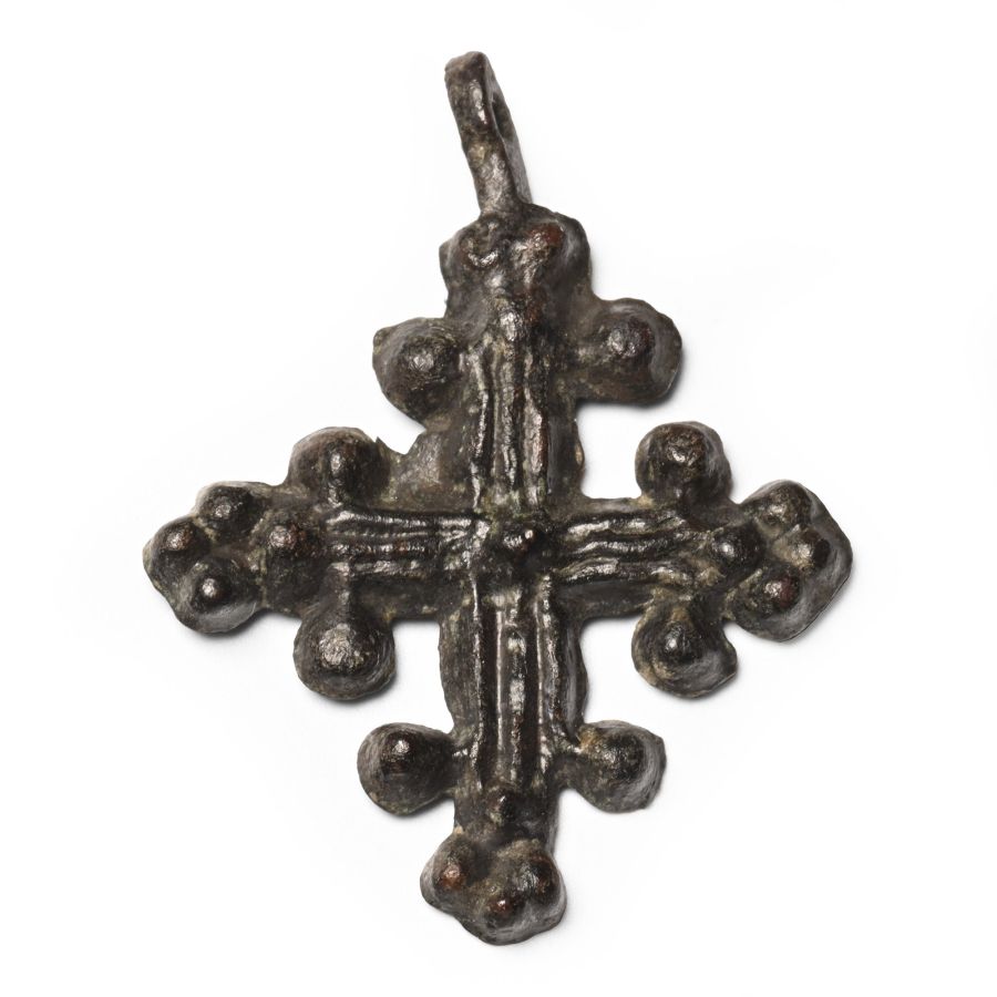 Byzantine Pewter Jerusalem Cross Pendant