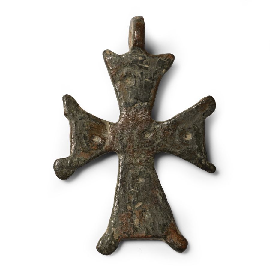 Byzantine Bronze Cross Pendant