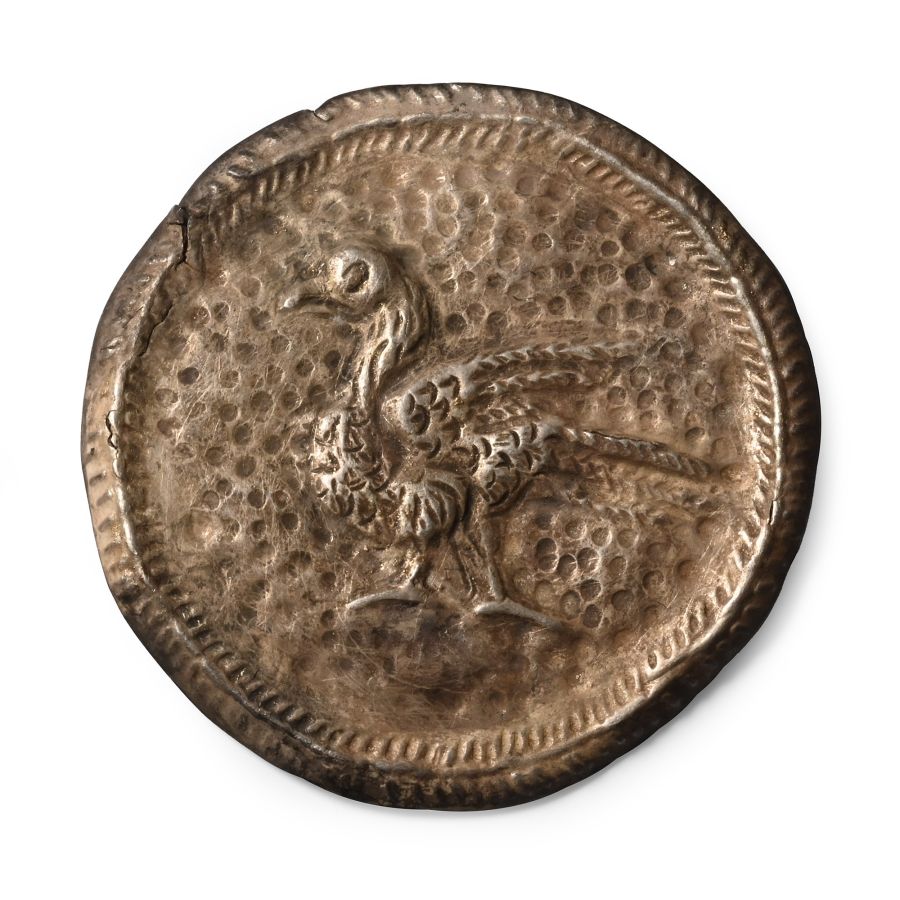 Medieval Silver Phalera with Bird