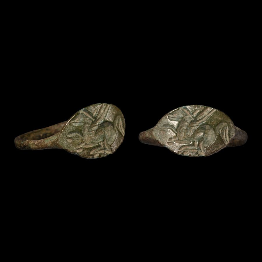 Greek Bronze Ring with Pegasus