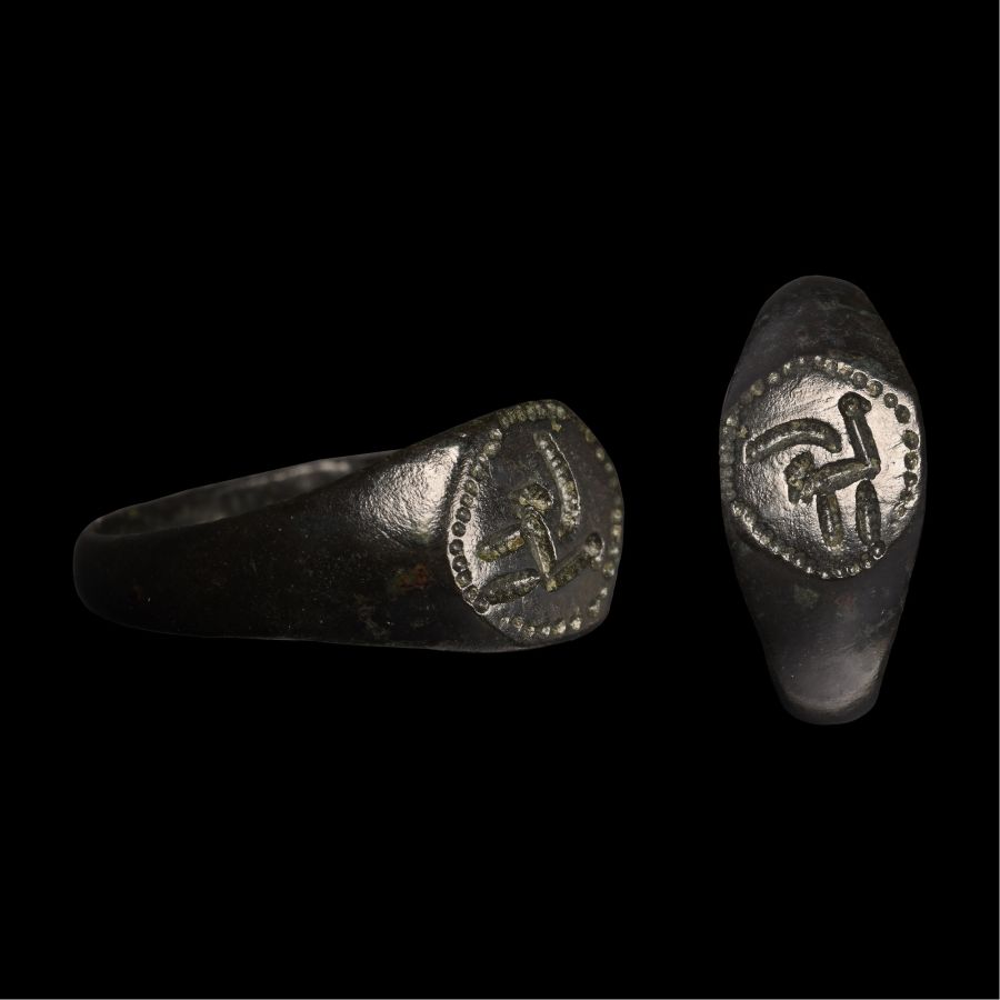 Medieval Bronze Ring with Bird