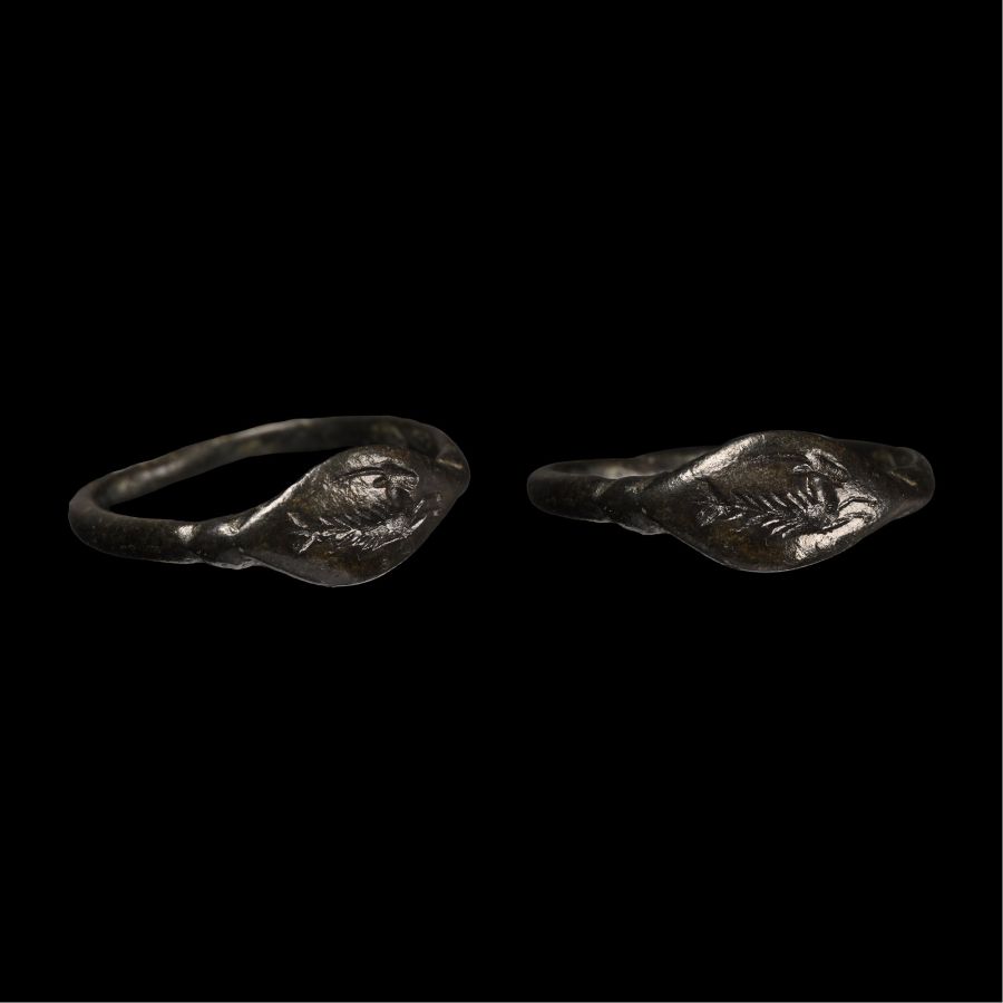 Large Roman Bronze Ring with Capricorn