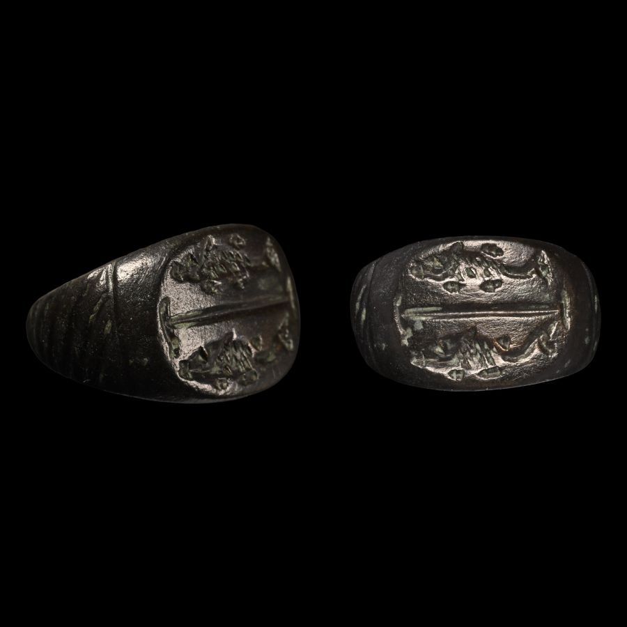 Roman Bronze Ring with Fish