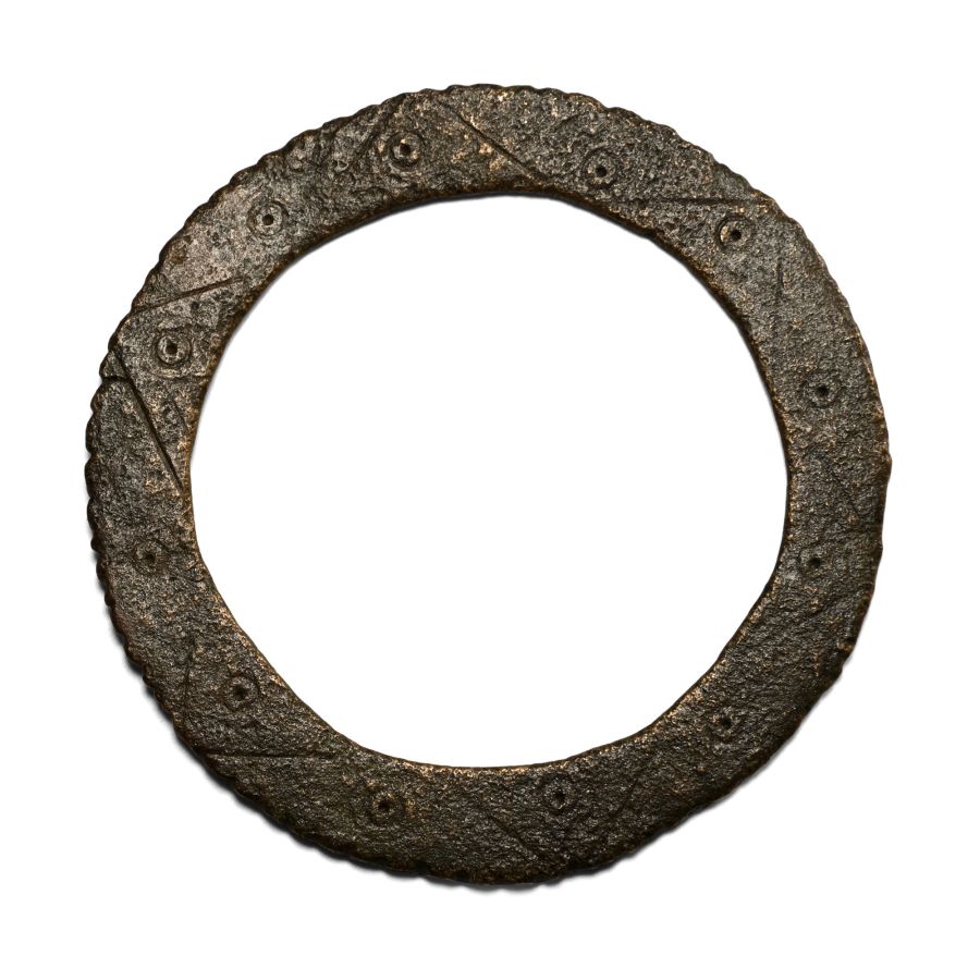 Large Iron Age Celtic Bronze Proto-Money Decorated Ring