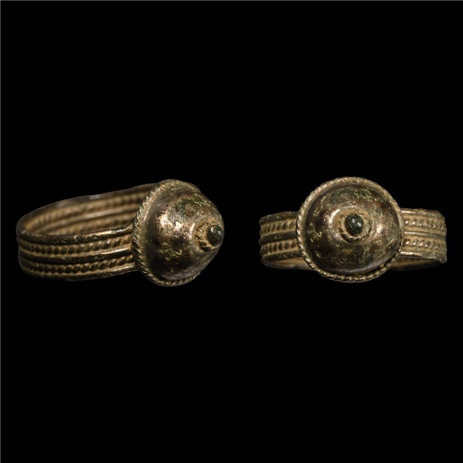 Large Byzantine Silver Ring with Architectural Dome