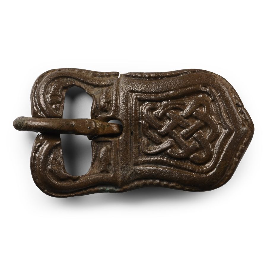 Byzantine Bronze Buckle with Entwined Beasts