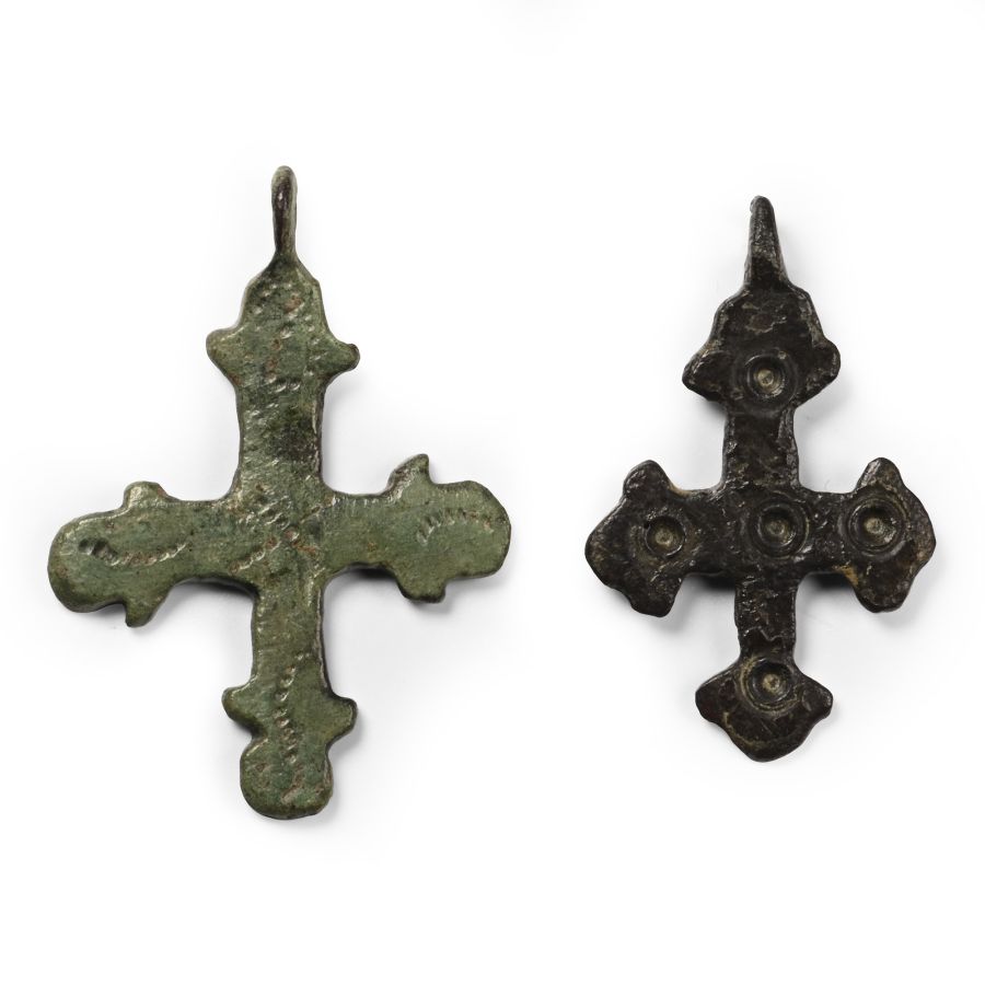 Byzantine Bronze Cross Pendant Group