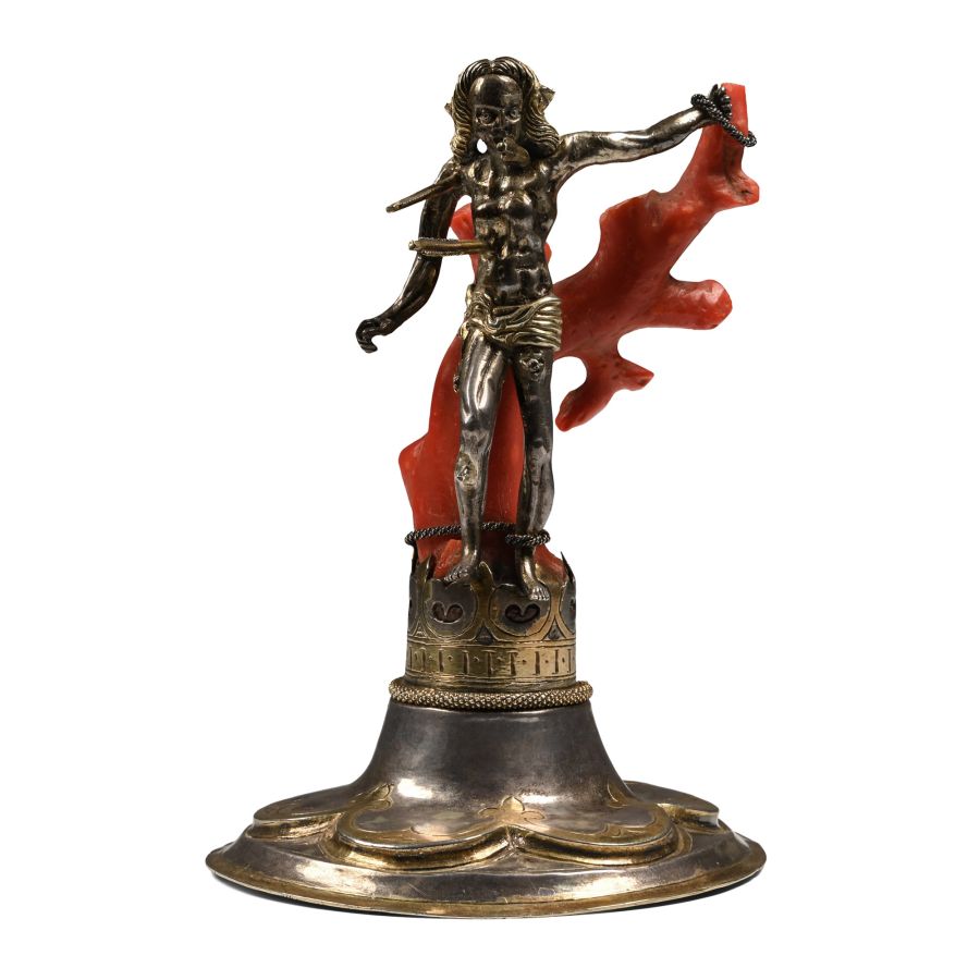 Renaissance Devotional Aid Depicting Saint Sebastian Tied to a Coral Branch