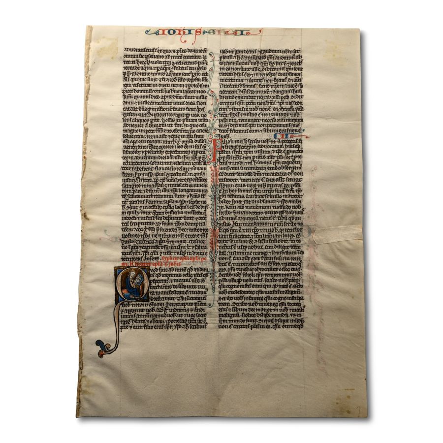 Medieval First Epistle of St. John Manuscript from a Latin Bible