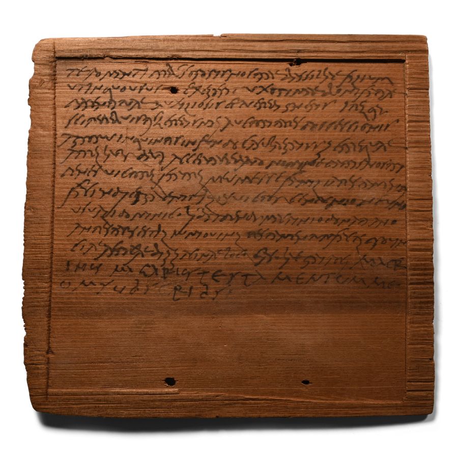 Roman Inked Wooden Tablet, a Testament Overseen by Bonatianus with the Head Witness Being Iulius Lovianus