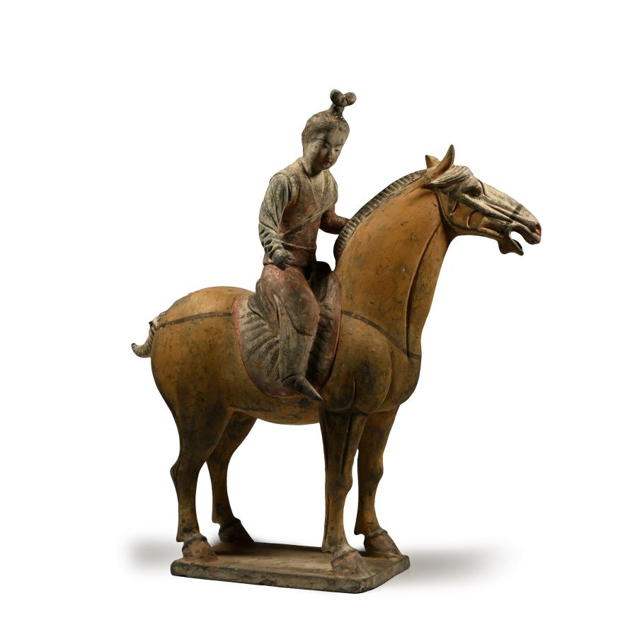 Chinese Tang Terracotta Horse and Rider