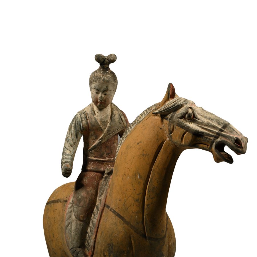 Chinese Tang Terracotta Horse and Rider