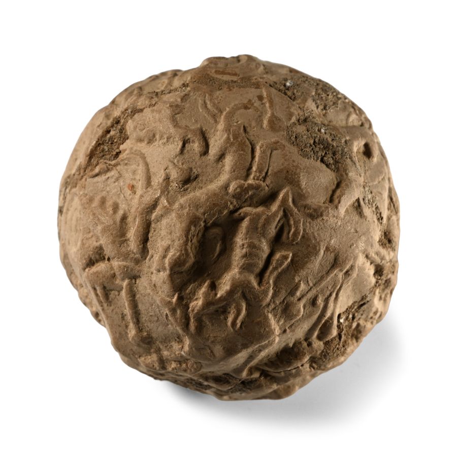 Sumerian Terracotta Bulla Envelope with Impressed Decoration