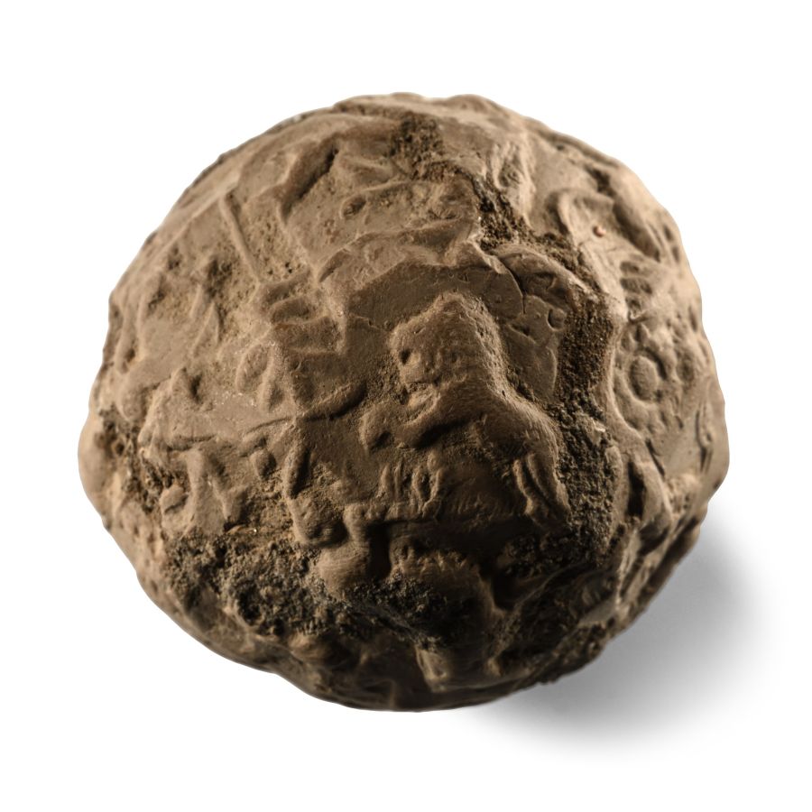 Sumerian Terracotta Bulla Envelope with Impressed Decoration