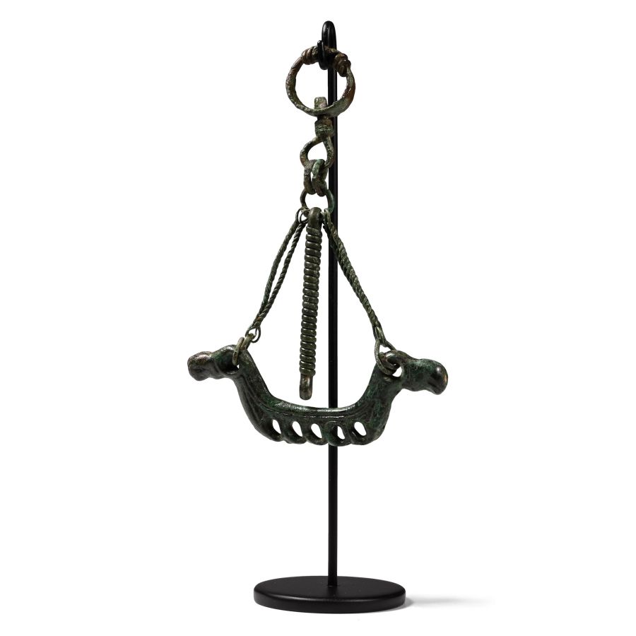 Viking Age Bronze Dragon-Headed Ship Pendant