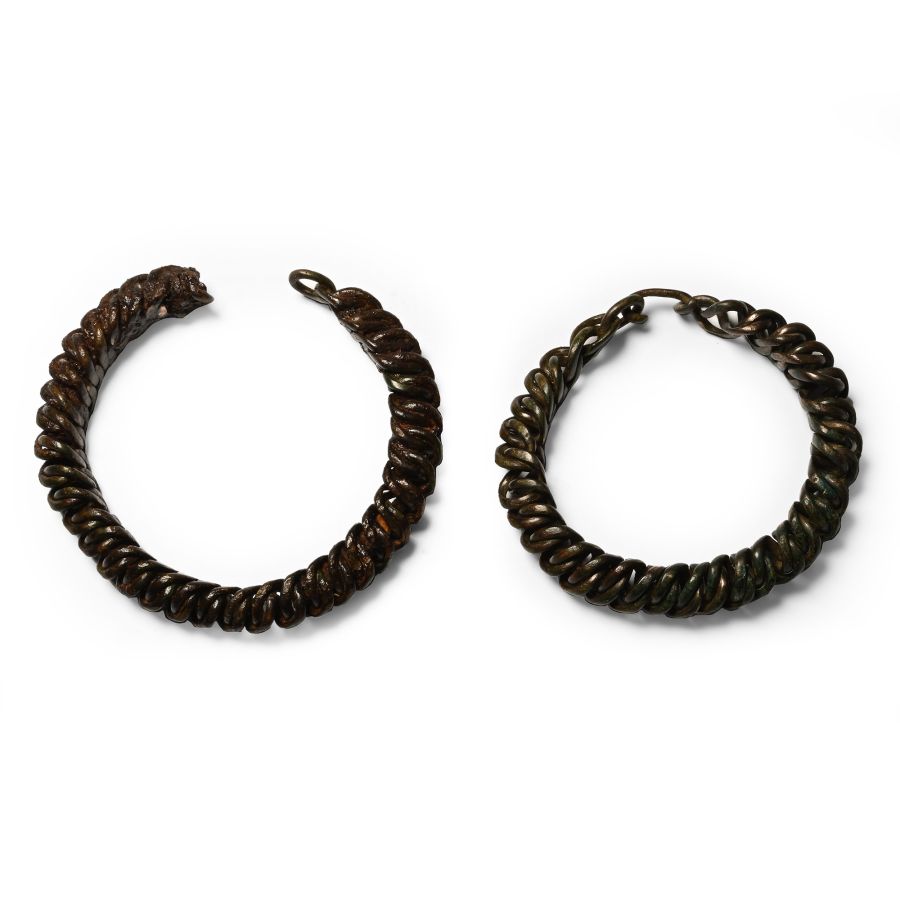Viking Age Bronze Coiled Bracelet Pair