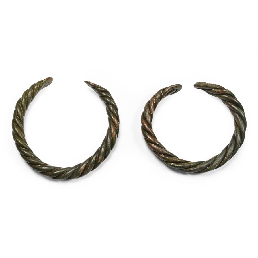 Viking Age Bronze Coiled Bracelet Pair
