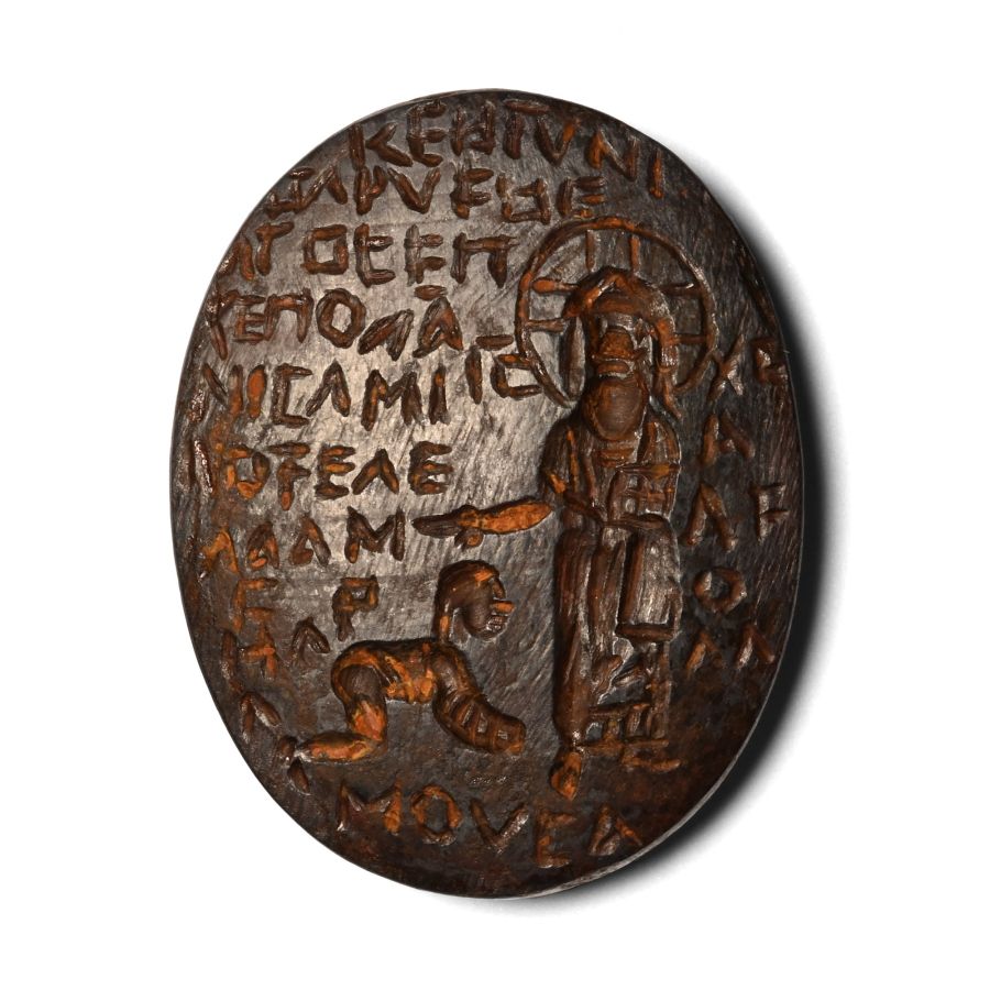 Byzantine Hematite Inscribed Gemstone with Figure