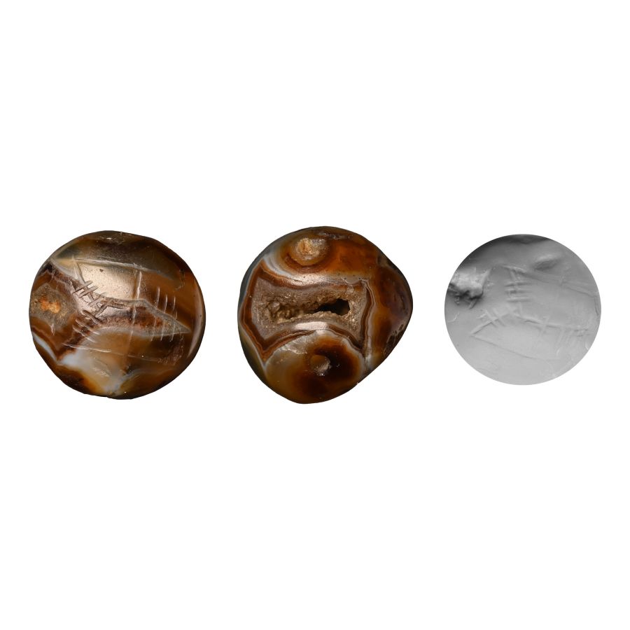 Sasanian Banded Agate Stamp Seal